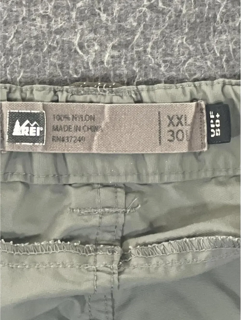 REI Men's High Rise Olive/Grey Convertible Cargo Pants Zip Off Legs - XXL